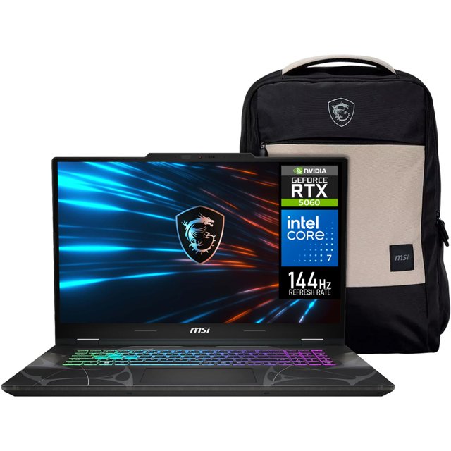 Laptop Gamer MSI Cyborg 17 NVIDIA GeForce RTX 5060 Intel Core i7 240H 64GB DDR5 SSD 1TB 17.3" Teclado Español Mochila