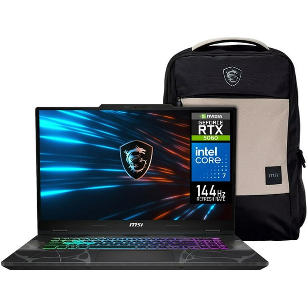 Laptop Gamer MSI Cyborg 17 NVIDIA GeForce RTX 5060 Intel Core i7 240H 64GB DDR5 SSD 1TB 17.3" Teclado Español Mochila