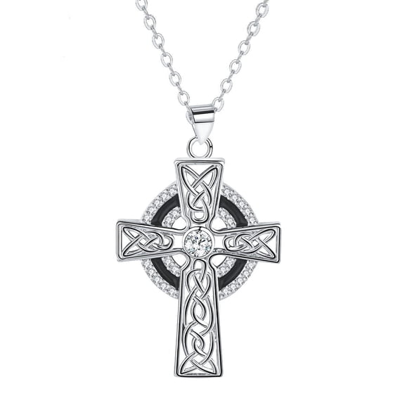ICTPTOSL Cross Necklace for Women Sterling Silver Celtic Knot Cross Pendant Cross Jewelry Gifts for Women