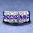thumbnail image 5 of HeartsAndYou 4ct Natural Amethyst Wedding Band Ring 100% 14k SOLID White Gold Half Eternity, 5 of 9