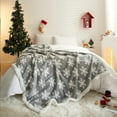 thumbnail image 3 of Christmas Throw Blanket - Grey Snowflake Design Soft Flannel & Cozy Fleece Blanket for Couch Bed - Sherpa Plush Winter Blanket for Women Girls Christmas Decor, 50x60 Inches, 3 of 4