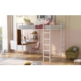 thumbnail image 3 of imerelez Full Size Metal Loft Bed with 2 Shelves and one Desk ,White, 3 of 9
