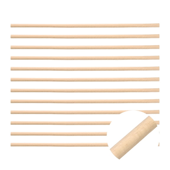 12 Pack 15.75" Decorative Wood Trim, Unfinished 3D Wooden Furniture Molding Trim for DIY Craft, Home Wall Cabinet Shelf Window Door (Half-Round, 10mm)