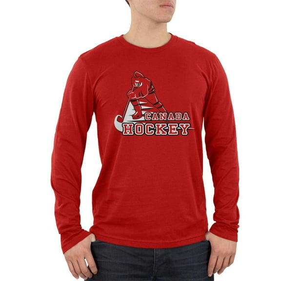 Fast Hockey Player Country Canada Mens Soft Long Sleeve T Shirt