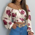 thumbnail image 1 of Blusa Con Hombros Descubiertos,Top Con Hombros Descubiertos Mujer Top Fruncido Con Hombros Descubiertos Top Fruncido Con Lazo Espalda Probado Profesionalmente, 1 of 6