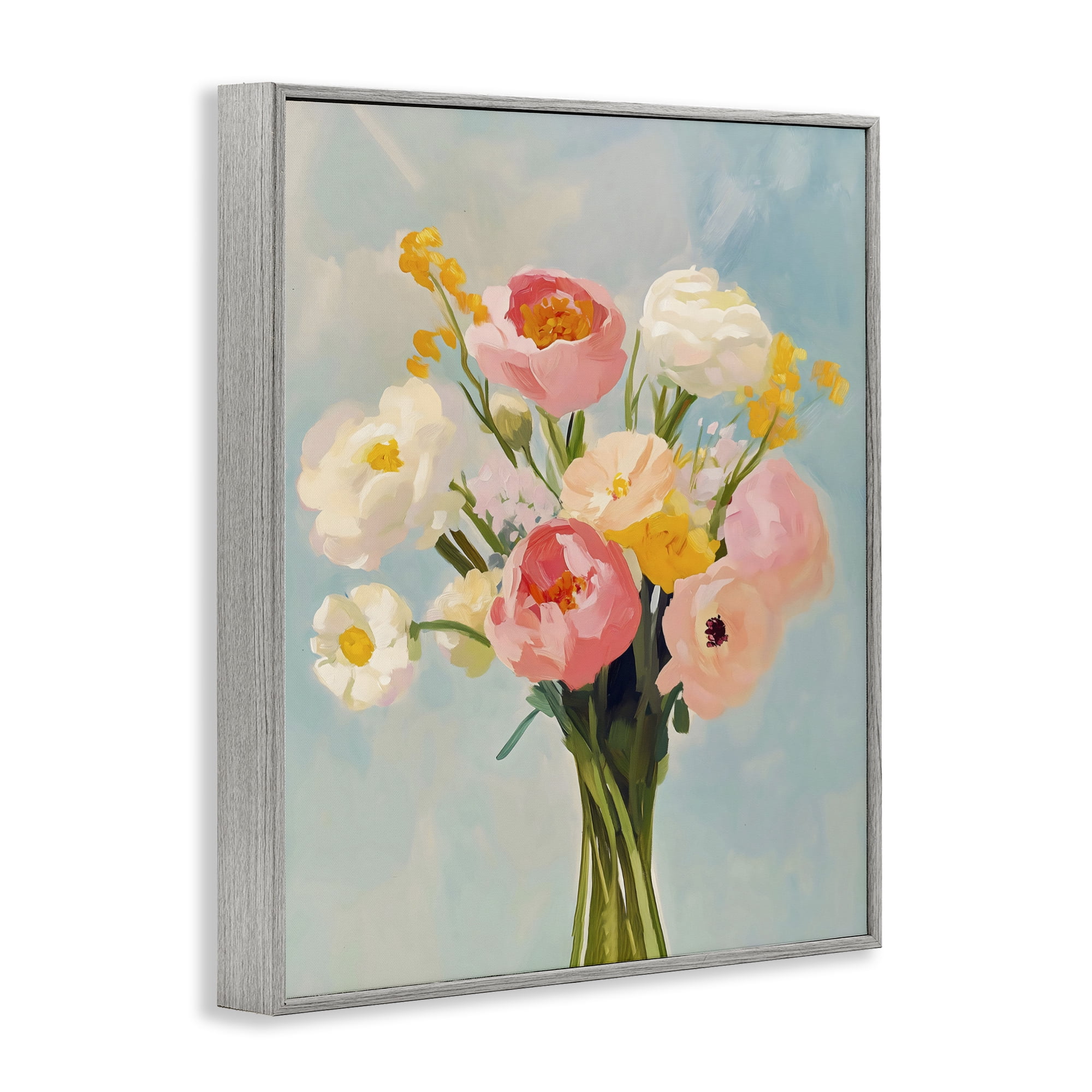 Stupell Industries Eclectic Floral Bouquet Gray Framed Giclee Art, design by The Prints Vibe