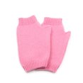 thumbnail image 3 of iMongol Pure Merino Wool Women Men Unisex Fingerless Mittens Gloves Half Fingers, Thumb Hole Thick 3ply Yarn (Pale Pink), 3 of 3