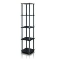 thumbnail image 3 of Furinno Corner Square Display 11.6"W x 11.6"D x 57.7"H 5-Shelf Freestanding Shelving Unit, Black and Gray, 3 of 4