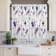 thumbnail image 4 of 3 Piece Kitchen Curtains and Valances Set Purple Blue Diamond Cafe Curtains 36 Inch Length Modern Geometric Middle Century Valance & Tier Curtain for Living Room Bedroom Window 54"x18"+27"x36"*2, 4 of 6