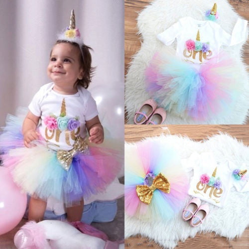 Pink Purple Rainbow birthday Tutu Outfit Mint and Blue