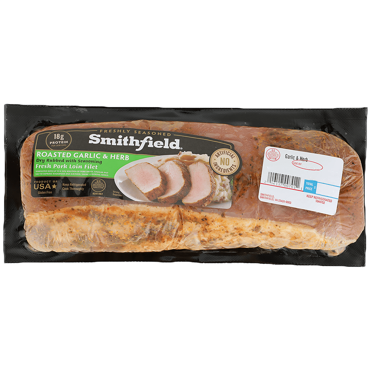 Smithfield Marinated Roasted Garlic & Herb Fresh Pork Loin Filet, 12.5
