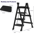 thumbnail image 2 of Escalera Plegable Multifuncional Bluelander, Tipo Tijera 4 Peldaños, Antideslizante, Negro, 2 of 6