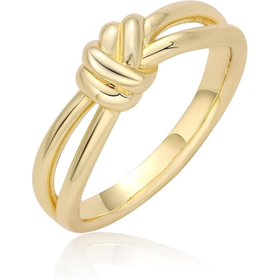 Gold Rings for Women Dainty 14K Gold Plated Rings Non Tarnish Simple Knot Promise Ring Waterproof Trendy Jewelry Birthday Gifts for Her Size 5-10