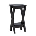 thumbnail image 1 of Benjara 24 Inch Plant Stand with X Shaped Legs and Open Shelf, Small, Dark Brown, 1 of 5