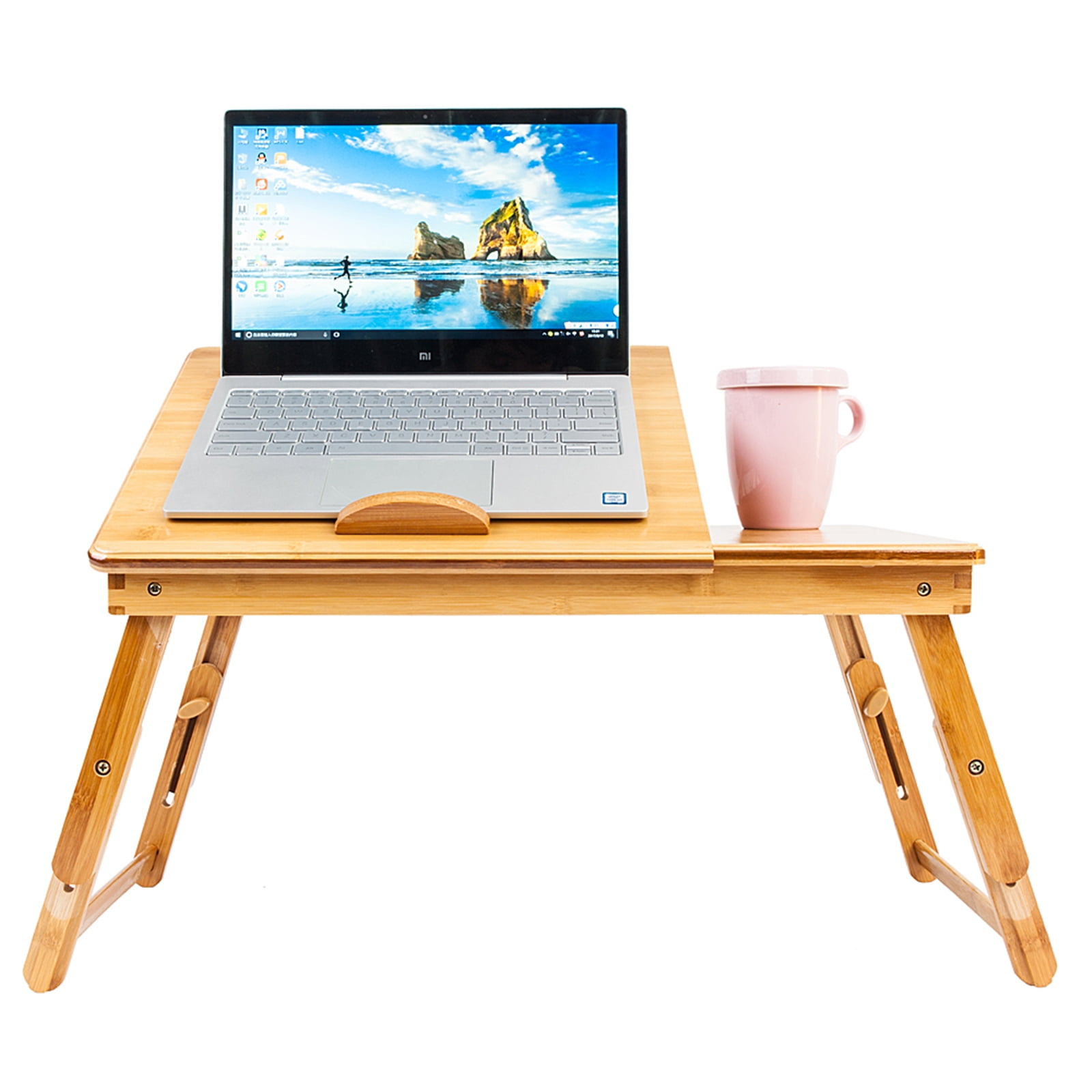 Private Jungle 53cm Trendy Double Flowers Engraving Pattern Adjustable Bamboo Computer Desk,Wood Color Private Jungle 53cm Trendy Double Flowers Engraving Pattern Adjustable Bamboo Computer Desk,Wood Color