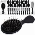 thumbnail image 1 of wonima11 24 Pcs Mini Wet Hair Brush Combs Bulk Individually Wrapped Boar Bristle Hair Brushes and Disposable Combs for Travel Hotel Homeless Shelter Church Fine Cutting, 1 of 1