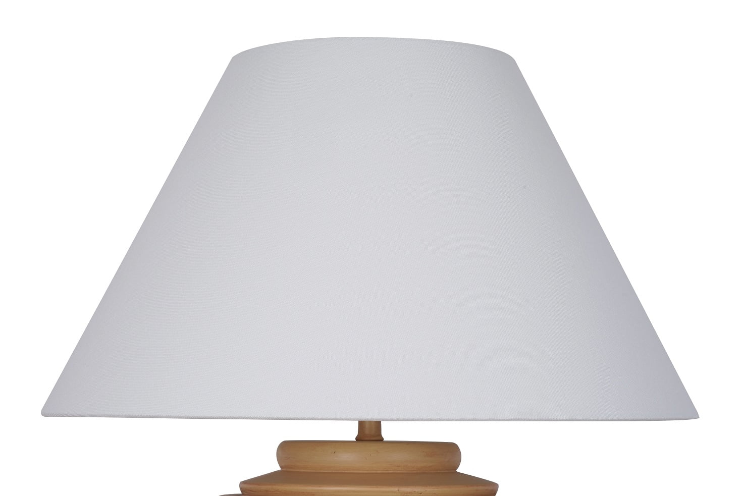 My Texas House 22'' Table Lamp with White Fabric Empire Shade Transitional Table Light Fixture for Living Room, Bedroom, or Office, Beige