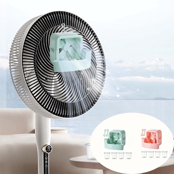 Cooling Fans That Blow Cold Air,Breezamax Air Conditioner,Hook Clip-On Portable Evaporative Air Cooler Built-in Water Tank 4-Cup Capacity Hanging Cooling Fan(Green,Pink 5IN)