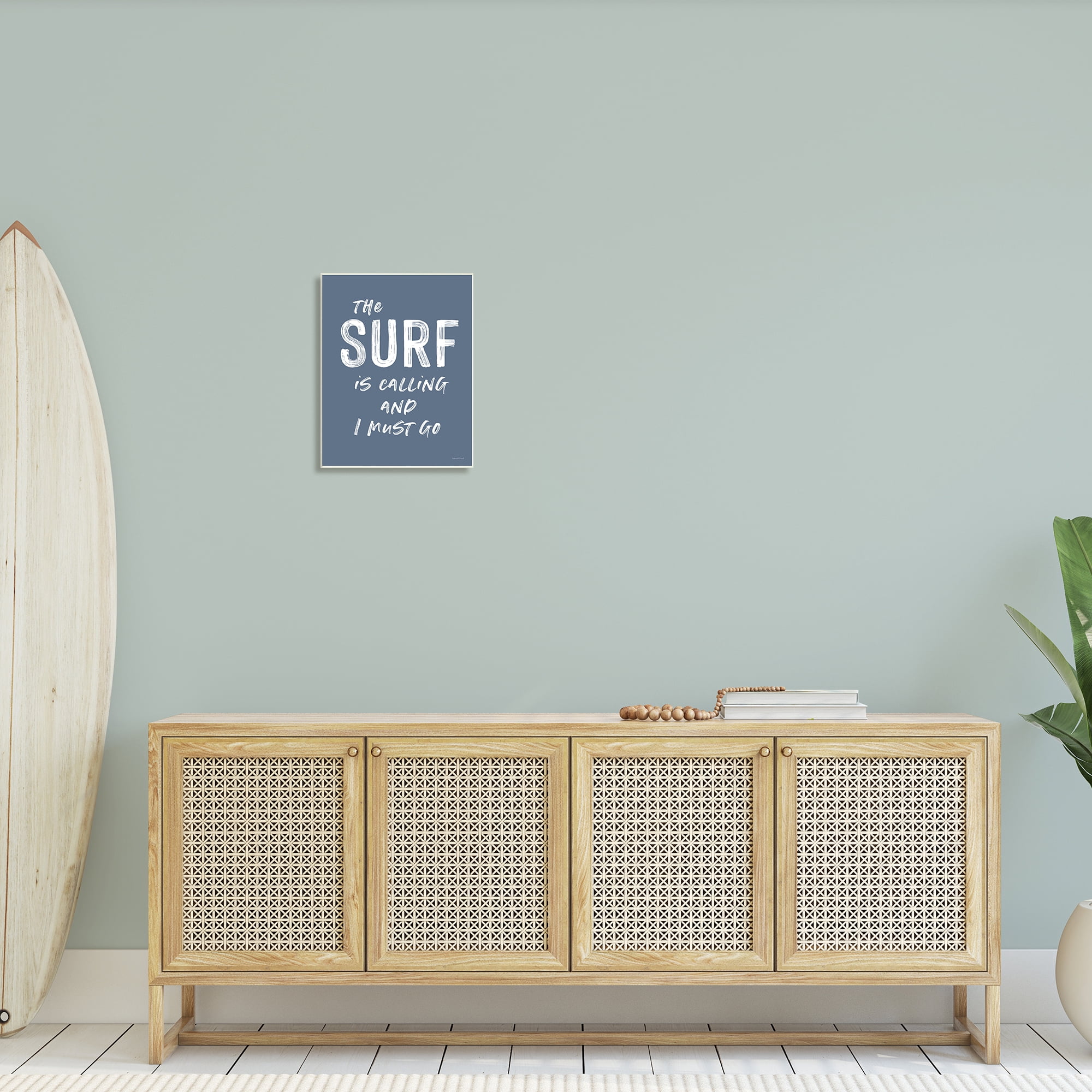 Stupell Industries Surf is Calling I Must Go Nautical Phrase, 13 x 19,Design by Lettered and Lined