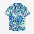 thumbnail image 2 of Ruyang Boys Short Sleeve Shirts Colorful Tropical Print Hawaiian Beach Tee Shirt Button Down Tops Summer Clothes, 2 of 5