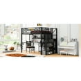 thumbnail image 5 of Metal Loft Bed In Black With Practical Desk, Wardrobe, And Storage Organization Shelves, 5 of 7