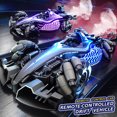 thumbnail image 3 of Zootealy Remote Control Stunt Car D864 Formula Drift Spray Racing Vehicle with LED Wheels, 3D Sound Effects, Purple Color - Double Remote, 3 Battery Version, 3 of 6