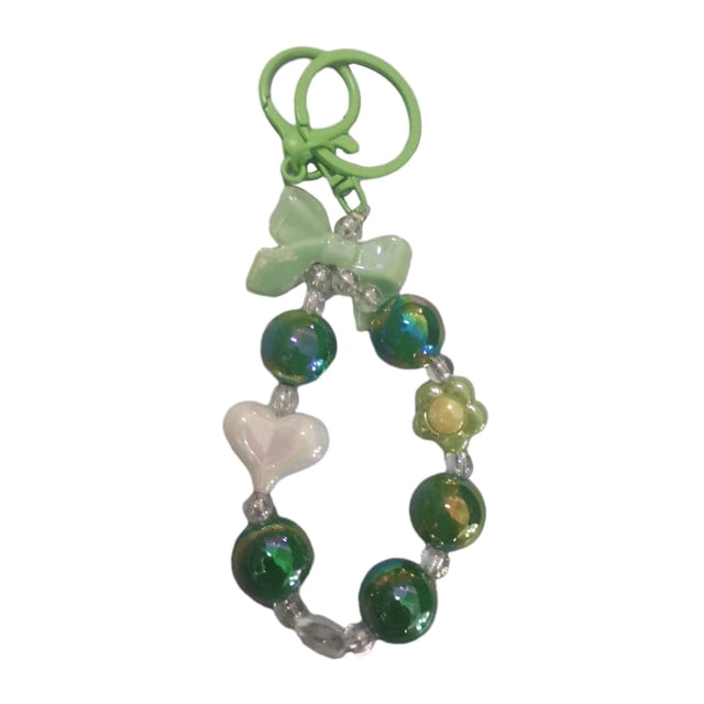 MERIGLARE Beaded Key Chain Car Key Pendant Decoration Beads Key Rings Party Favor Kids green