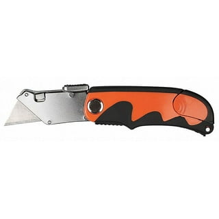 Sheffield 12818 Ultimate Lock Back Utility Knife with Leather Sheath,  Folding, Box Cutter Knife, Carpet Knife, Drywall Cutter, and More,  Quick-Change Blade, Aluminum & Wood Handle - Utility Knives 