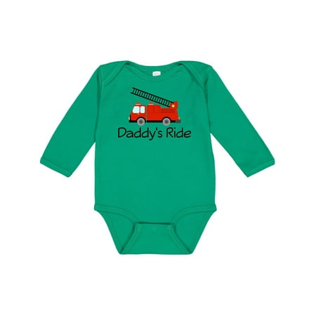 

Inktastic Fire Truck Daddy s Ride Gift Baby Boy or Baby Girl Long Sleeve Bodysuit