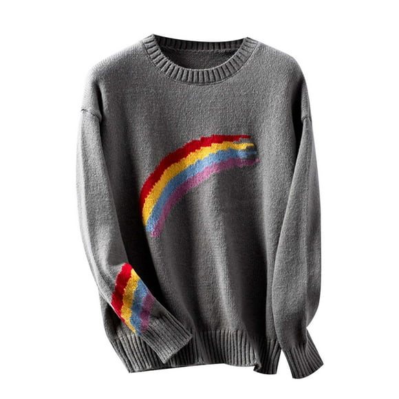 TJAZFJPA Green Sweater Women Women's Fashionable Autumn and Winter Color Block Round Neck Long Sleeved Casual Pullover Knitted Sweater (8) Cold Shoulder Sweaters for Women Soft Sweaters for Women