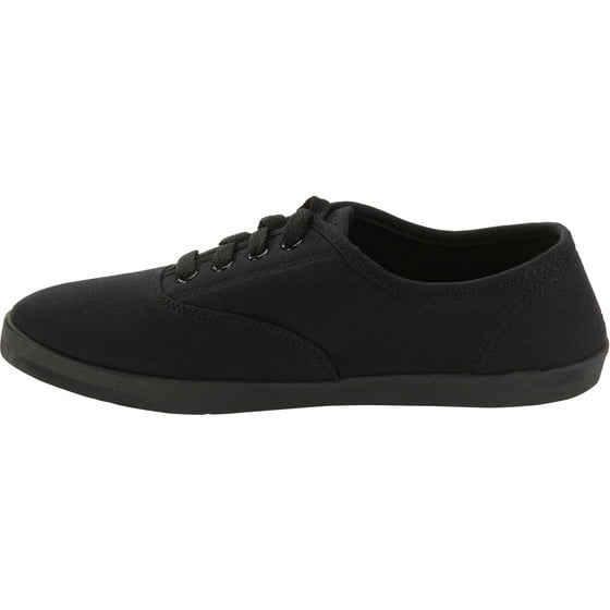 Womens Canvas Lace-Up Shoe Wide Width - Walmart.com