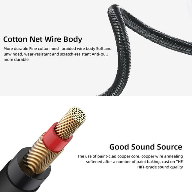 pitrice Audio Auxiliary Input Adapter Plug-and-play TRS HD Stereo Audio Cable for Electric Drums Amplifier Piano