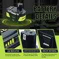 thumbnail image 4 of 9.0Ah Repacement for Ryobi 18V Battery with P117B Charger Compatible with Ryobi Battery 18V P102 P103 P104 P105 P107 P108 P109 Battery & Charger Kit With USB Port, 4 of 8