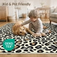 thumbnail image 4 of ODIKA 4'x6' Washable Area Rug Non-Slip, Chair-Friendly, Flatwoven Cow Boho Print Inspired Monochrome Graphic Pick Farm Large Grey for Home Office, Under Desk, 4 of 7