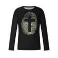 thumbnail image 4 of WREESH Men's Fashion T-Shirts Casual Printing Round Neck Pullover T-Shirt Long Sleeve Tops Workout Tops Black, 4 of 5