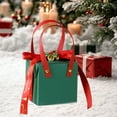 thumbnail image 4 of Assembled Christmas Gift Box - Empty Paper Bag with Christmas Bell Accents for Christmas Eve Fruit,to Assemble Holiday Packaging for Festive Gifting & Home Decor, 3.5*3.5*3.5in, Green, 4 of 7