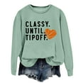 thumbnail image 4 of Arlun Classy Until Tipoff Sweatshirts for Women Basketball Game Day Oversized Pullover Sweatshirt Crewneck Loose Fit Long Sleeve Basketball Mama Hoodless Tops Mint Green XXL, 4 of 4
