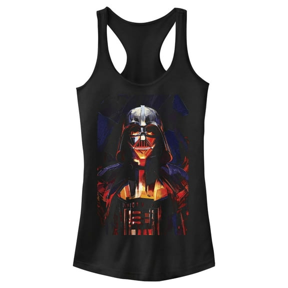 Junior's Star Wars: Obi-Wan Kenobi Darth Vader Menacing Glow Racerback Tank Top Black X Large