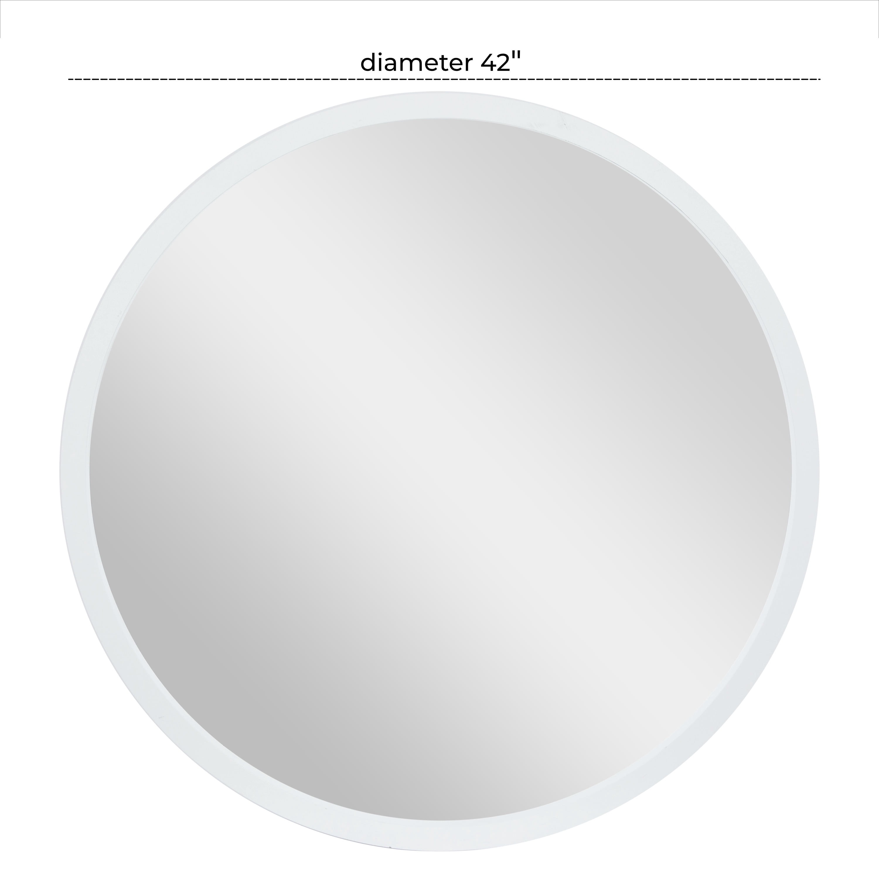 DecMode 42" x 42" White Wall Mirror
