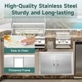thumbnail image 6 of Outdoor Kitchen Doors 28W x 19H Inch BBQ Doors, Access Door with Hidden Handles& Hooks Double Access Cabinet Door, Flush Mount for Grilling Station, Outdoor Kitchens BBQ Island& Cabinet, 6 of 6