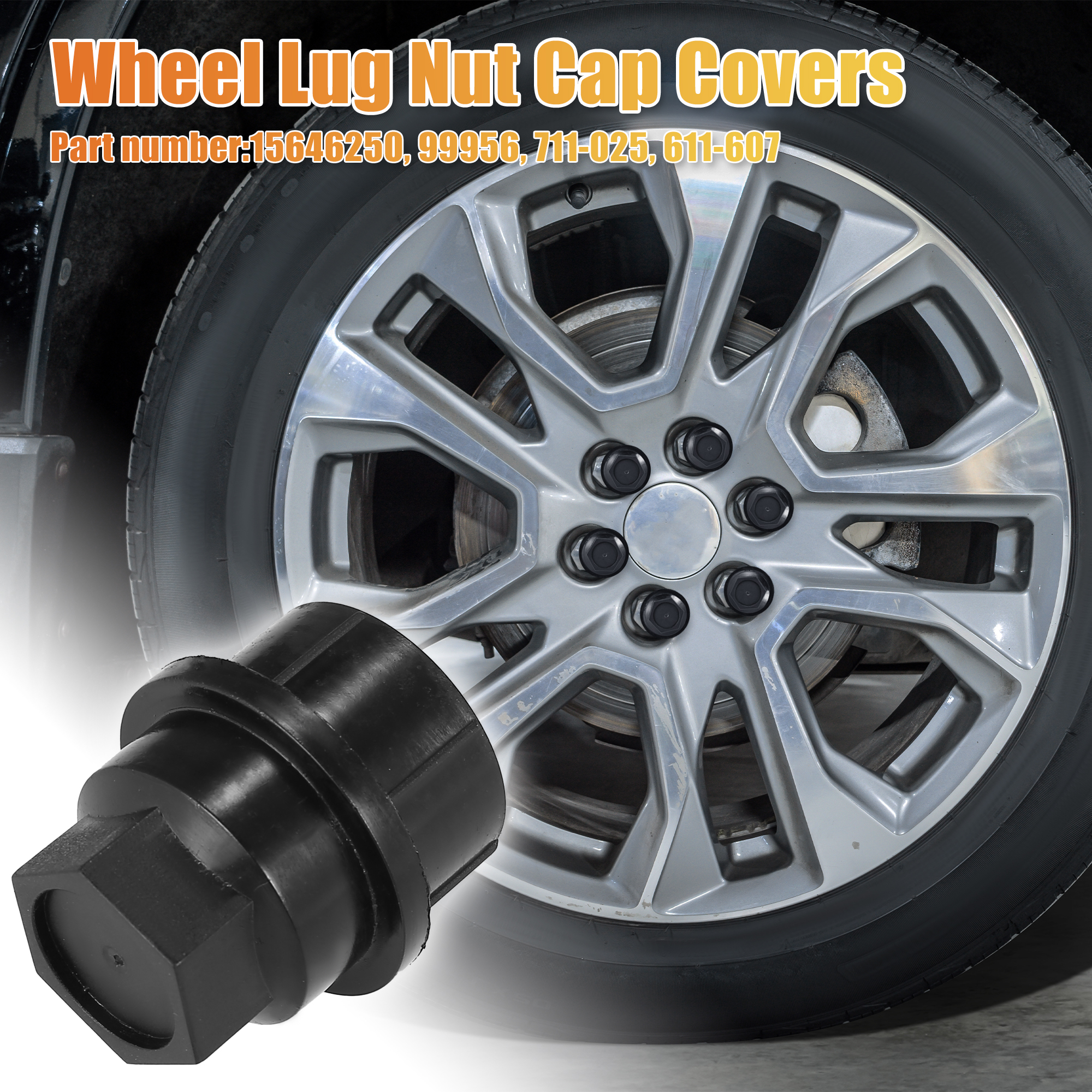 Unique Bargains 24 Pcs Wheel Lug Nut Cap Covers 15646250 for Chevroet for  GMC 1500 2500 Suburban 711-025 611-607 99956