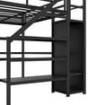 thumbnail image 6 of Twin Size Loft Bed Frame with Built-in Wardrobe, Heavy-Duty Metal Loft Bed with L-shaped Desk and USB, LED, High Loft Bed  for Adults, No Box Spring Needed, Black, 6 of 7