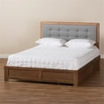 thumbnail image 4 of Baxton Studio Lene Walnut Finished Wood King Size 3-Drawer Bed, 4 of 12