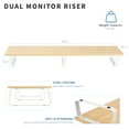 thumbnail image 4 of VIVO 39" Desktop Stand TV Monitor Riser, Light Wood Top, White Legs, 4 of 9