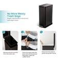 thumbnail image 5 of 12 Gallon Slim Kitchen Trash Can with Soft Close Lid, Step Pedal, Bag Tuck Band, and Removable Liner, Stainless Steel, Black, 5 of 5