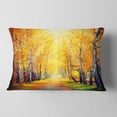 thumbnail image 2 of Designart Yellow Autumn Trees in Sunray - Landscape Printed Throw Pillow - 12x20, 2 of 5