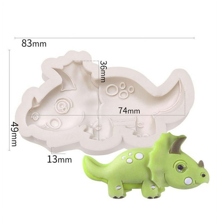 3D Dinosaur Molds Silicone Dinosaur Shaped Candle Mold Handmade Animal Mold  For Ice Beverages Cake Decorating