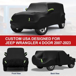 JOYTUTUS Half Cover For Jeep Wrangler JK JL 4-Door (2007-2025) - UV50+ Waterproof Sunshade With Windproof Straps, Storage Bag Included