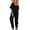 Black, variant on Baqcunre Jumpsuits for Women Women Solid Color V Neck Jumpsuits Half Sleeve Long Rompers Beam Foot Baggy Overalls Pants Jumpsuits for Women Dressy One Piece Jumpsuits for Women