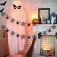 thumbnail image 5 of 2Pcs Black Spiderweb Garland,Halloween Spider Decor,Hanging Spider Web Banner Deco,for Outdoor Indoor Halloween Home Decor , Halloween Theme Party Decorations Supplies, 5 of 5